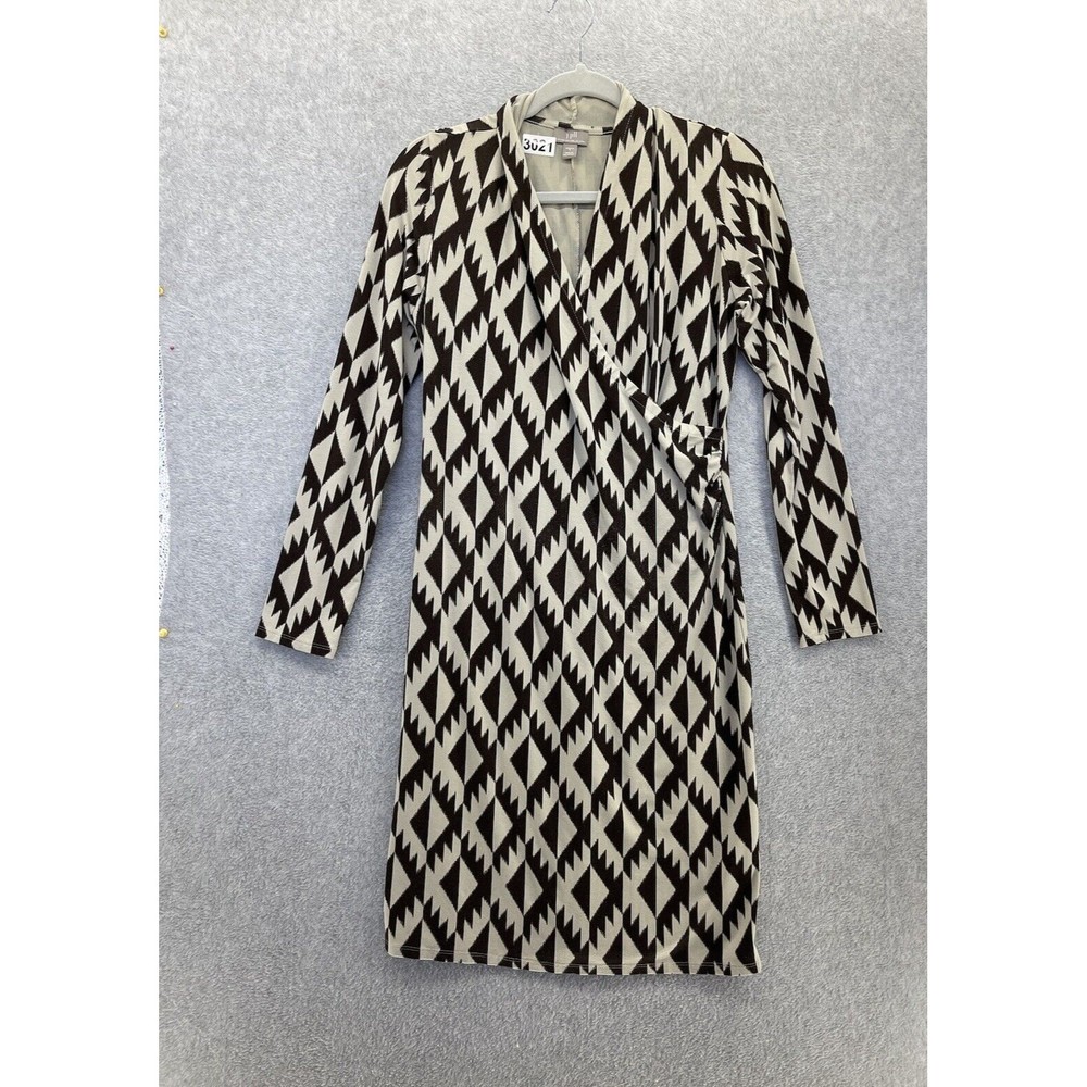 J.Jill Women's Dress Surplice Front Long Sleeve Brown Size Small Wearever